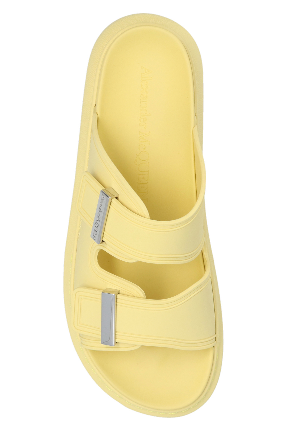 Yellow Slides with logo Alexander McQueen - alexander